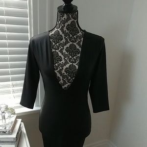 Black Faux Leather Spandex Dress